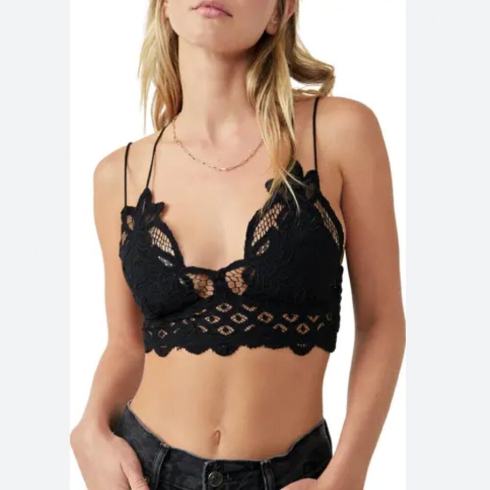Free People Black Lace Bralette